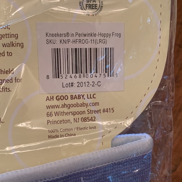 New Ah Goo Baby Kneekers - Baby Knee Pads - blue with frog NWT - Picture 4 of 7